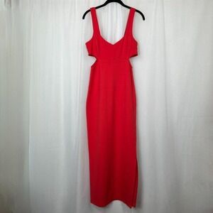 Lulus Red Cut Out Bodycon Maxi Dress Medium Sleeveless Prom Glam Occasion Event